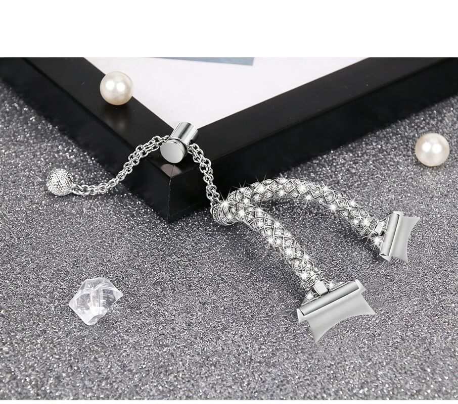 For for Watch 6 Luxury Alloy Watch Band with Diamond Accents for Women Black