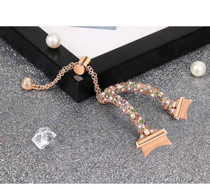 For for Watch 6 Luxury Alloy Watch Band with Diamond Accents for Women Black