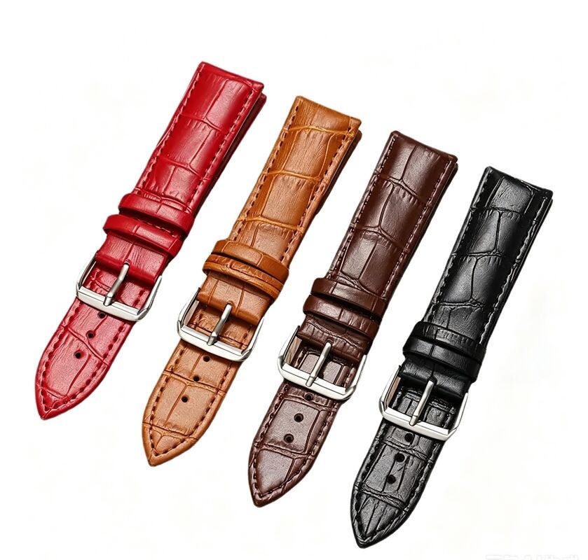 Luxury Sport Genuine Leather Watch Band Alligator Grain Bamboo Knot Pattern 22mm Universal Replacement Strap for Bangle
