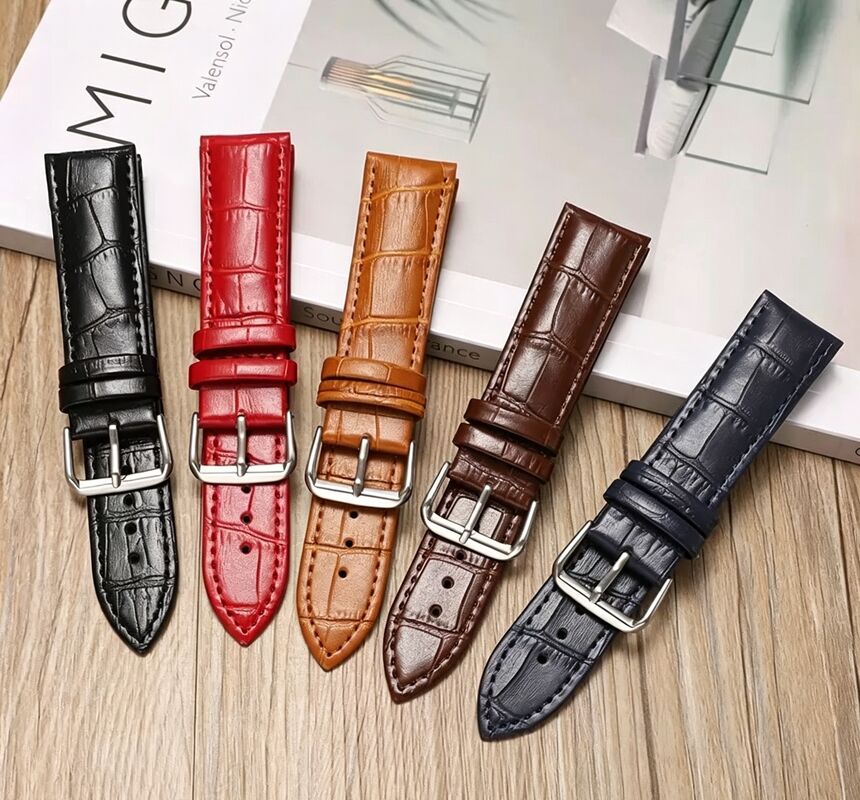 Luxury Sport Genuine Leather Watch Band Alligator Grain Bamboo Knot Pattern 22mm Universal Replacement Strap for Bangle