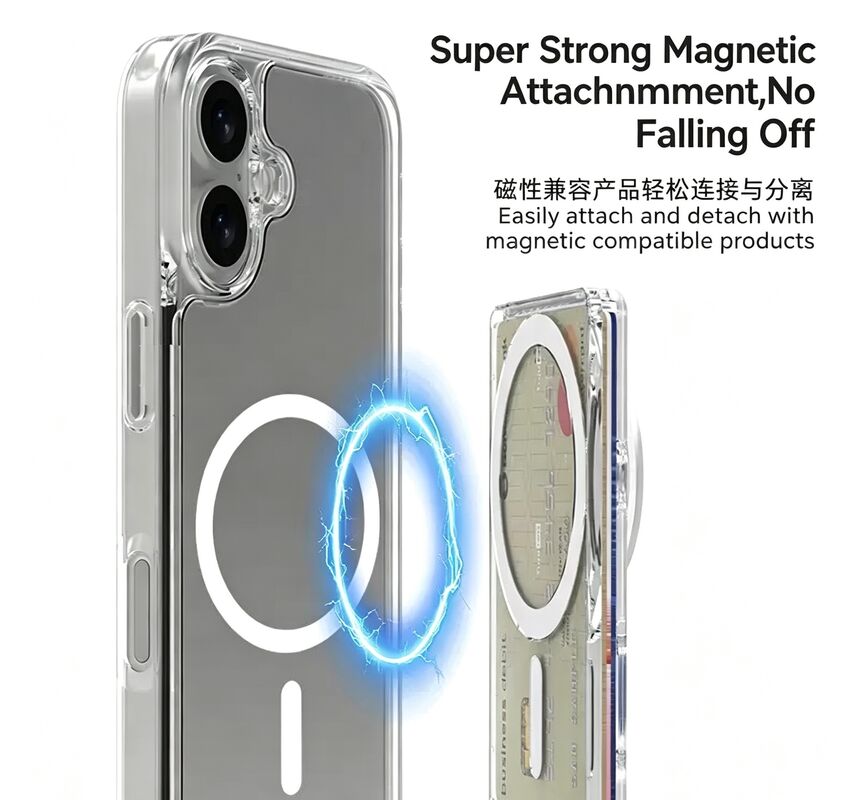 For Magnetic Phone Wallet Expandable Grip Card Holder with for Adapter Ring Wireless Charging Compatible