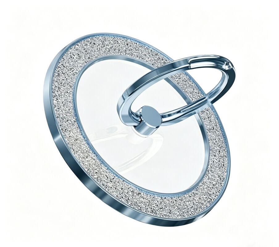 Magnetic Phone Ring Holder & Grip Stand for iPhone 16/15/14/13 Pro Max/Plus Cute Design Blue