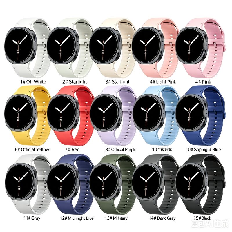 Dual-Color Silicone Watch Strap Reversed Diamond Dot Pattern for Samsung for Galaxy Watch 8/8 Classic 40 44 46mm