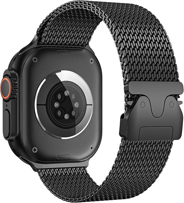 Original Titanium Milanese Mesh Loop for Apple Watch Ultra 2, 49mm Adjustable Wristband for Men