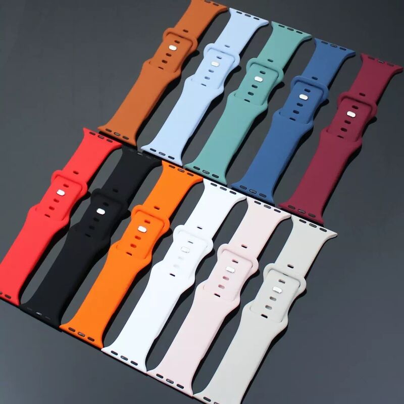 Custom Logo Soft Silicone Watch Strap for Iwatch 49mm Adjustable Soft Sport Strap Designable for Apple Watch Band