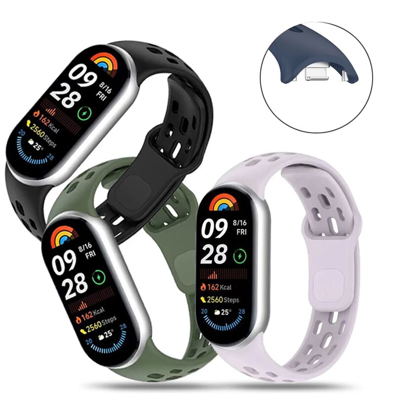 Top Fashion Straps for Xiaomi Mi Band 10 9 8 NFC Accessories Sport Watch Silicone Bracelet Wristband Correa Mi Band 10