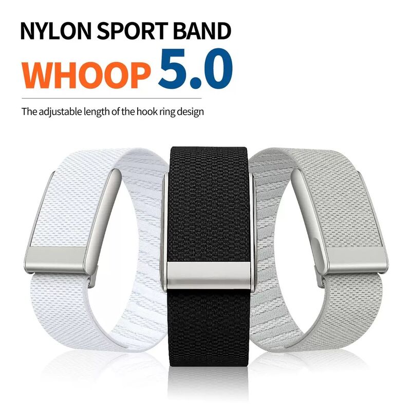 For Whoop 5.0/MG Odor Resistant Adjustable Breathable Nylon Elastic Fitness Tracking Replaceable Strap Band