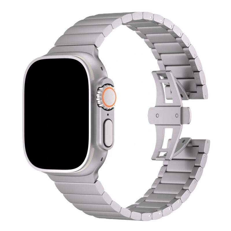 Luxury Solid Grade 2 Titanium Metal Replacement Wristband Smart Watch Band Strap for Apple Ultra IWatch 9 8 7 6 5 4 3