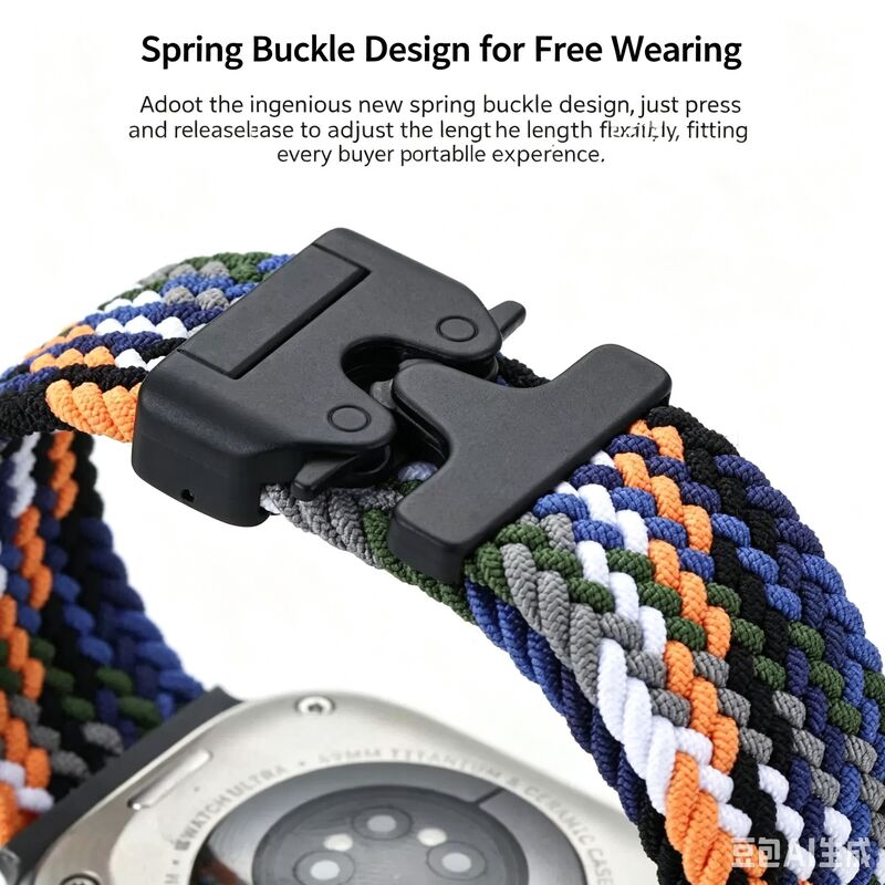 Smart Watch Band Strap Low MOQ Washable Woven Elastic Nylon Sport Loop Hook Loop Buckle for Watch Series 11 10