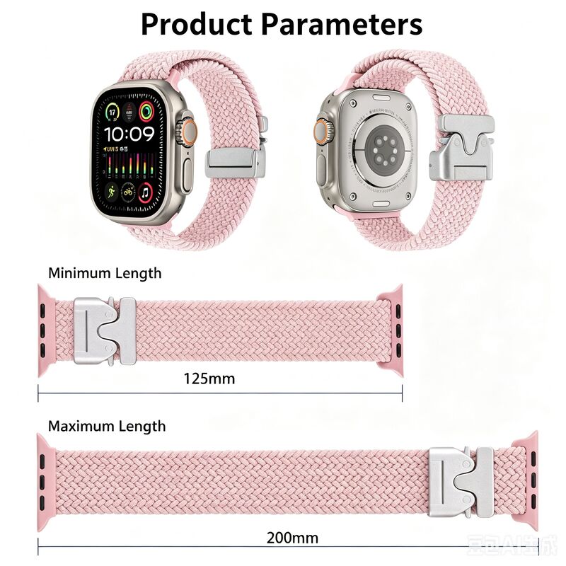 Smart Watch Band Strap Low MOQ Washable Woven Elastic Nylon Sport Loop Hook Loop Buckle for Watch Series 11 10