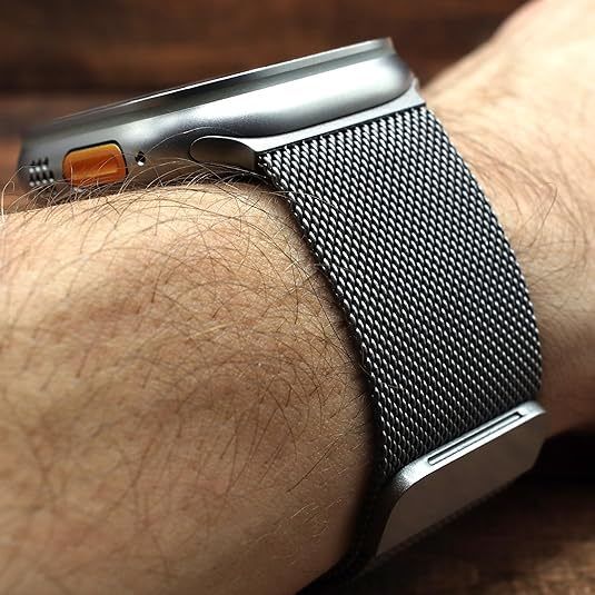 Keepwin Milanese Loop Stainless Steel Smartwatch Band Strap for Apple Watch Ultra Watch Band 49mm Size