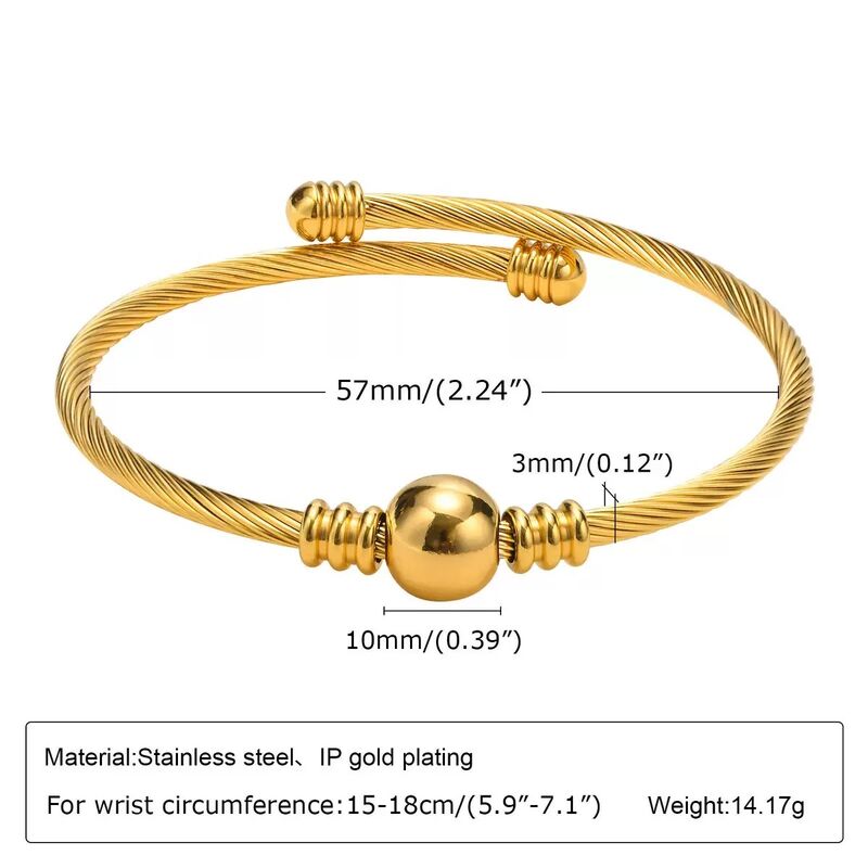 Statement Fashion Minimalist Jewelry Adjustable 18K Gold Plated Zircon Stainless Steel Stacking Tie Knot Cuff Bangle