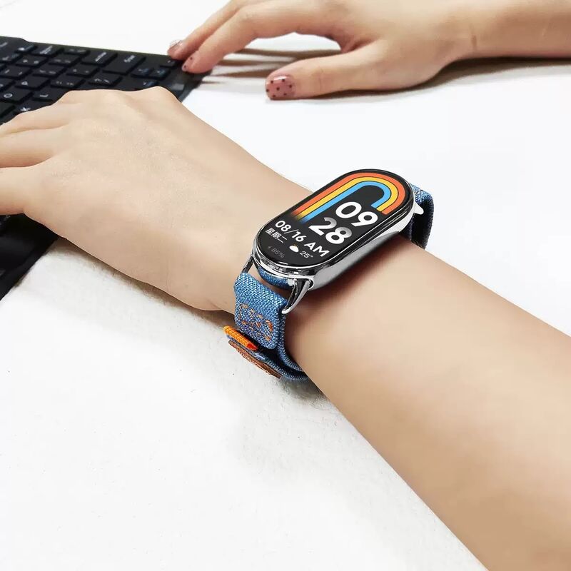 Breathable Replacement Watch Strap for 8/9/10Pro Canvas Denim NFC Loop for Thin Bracelet Design 220mm