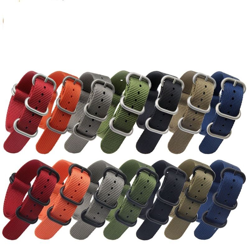 Custom Logo Nylon Striped Watch Strap Luxury Charms Bands for Apple Watch Mens Women 16MM 18MM19MM 20MM 21MM 22MM 23MM 24MM