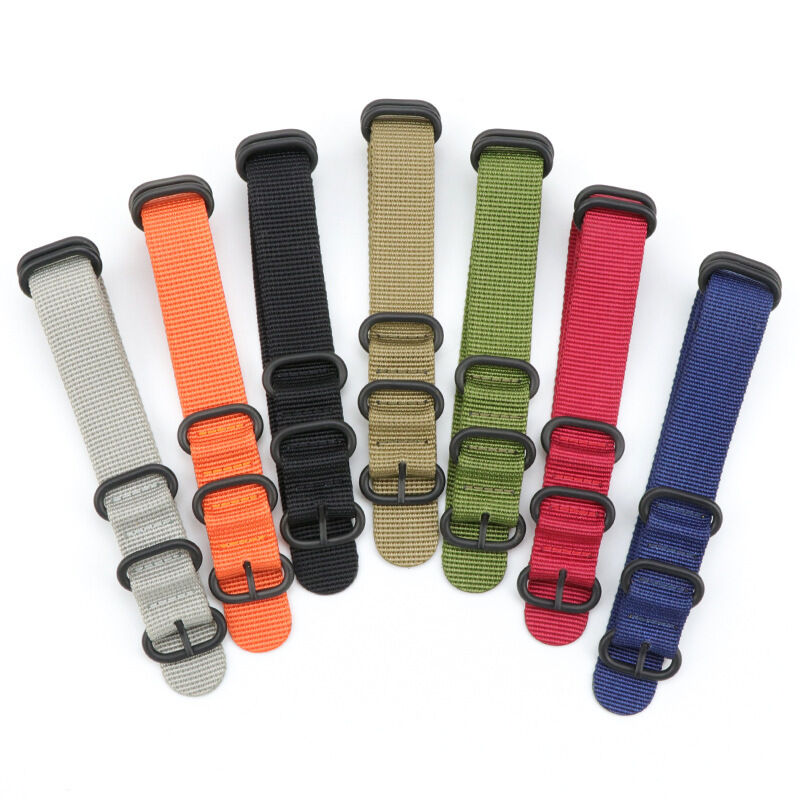 Custom Logo Nylon Striped Watch Strap Luxury Charms Bands for Apple Watch Mens Women 16MM 18MM19MM 20MM 21MM 22MM 23MM 24MM