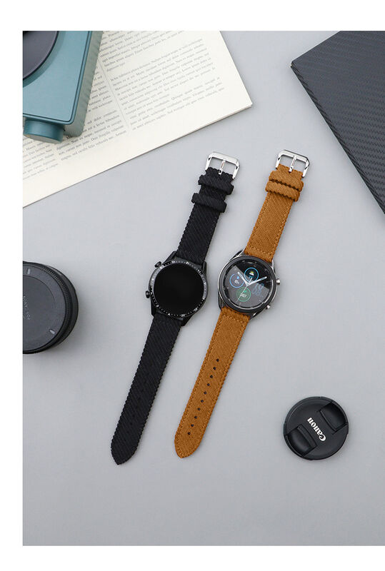 Stock Customized 18mm 20mm 22mm Colorful Corduroy Watch Strap Soft Two Pieces Style Cotton Fabric Watch Band