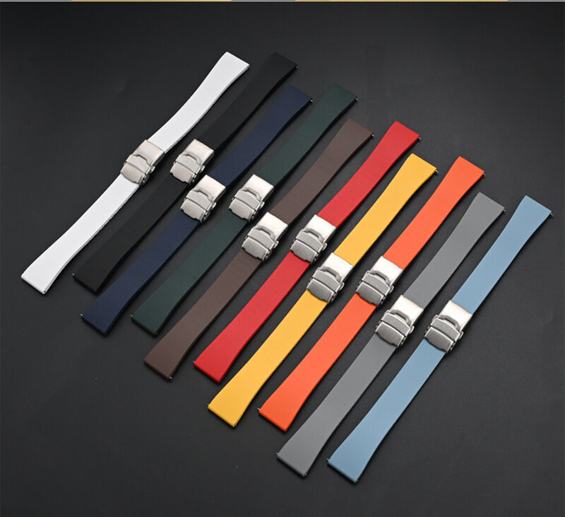 FKM Rubber Watch Custom Colors Replacement Watch Band 18mm 19mm 20mm 21mm 22mm Bands Strap