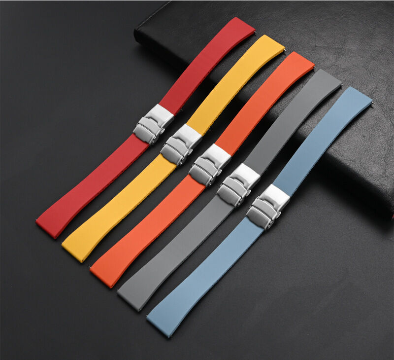 FKM Rubber Watch Custom Colors Replacement Watch Band 18mm 19mm 20mm 21mm 22mm Bands Strap