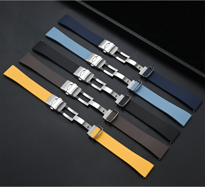 FKM Rubber Watch Custom Colors Replacement Watch Band 18mm 19mm 20mm 21mm 22mm Bands Strap