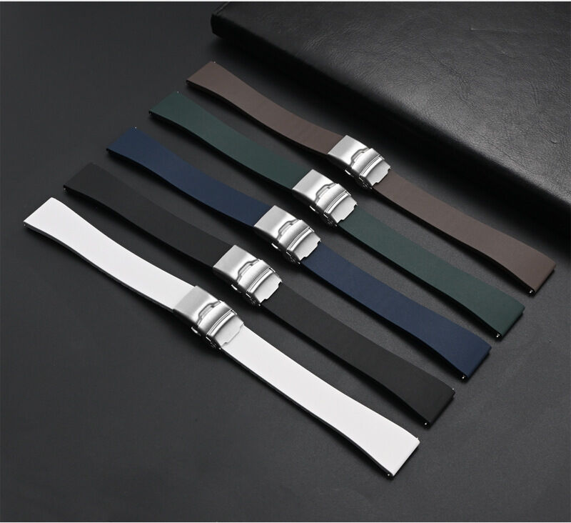FKM Rubber Watch Custom Colors Replacement Watch Band 18mm 19mm 20mm 21mm 22mm Bands Strap