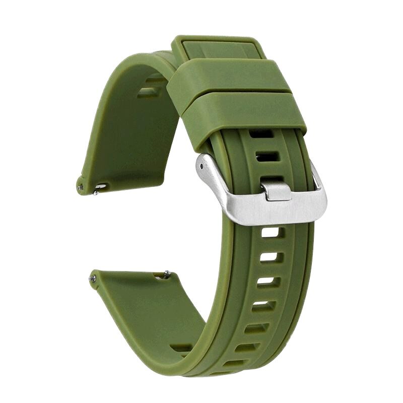 Luxury Men's 18mm Watch Strap 18-22mm White Silicone with Stainless Steel Buckle Waterproof and Breathable