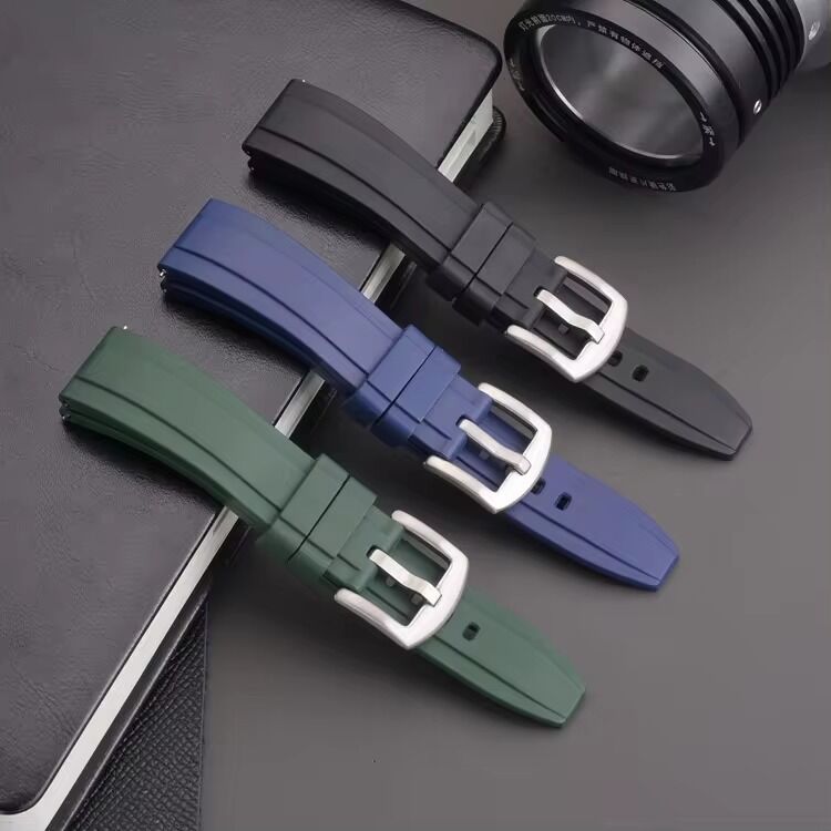 Custom Designer Sports Diving Waterproof 19mm 21mm 20mm 22mm Vulcanized FKM Rubber Watch Bands Straps