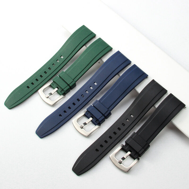 19 20 22mm Watchband Durable Soft Diver Watch Strap Bands Custom Waterproof Sport Men Women Quick Release Wrist FKM Rubber Watch
