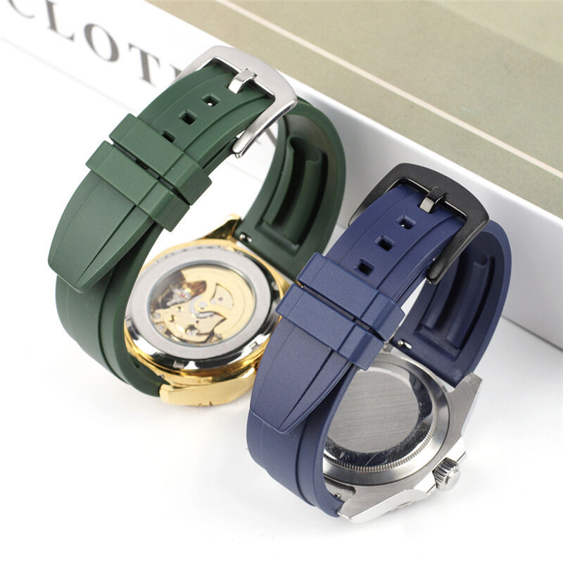 19 20 22mm Watchband Durable Soft Diver Watch Strap Bands Custom Waterproof Sport Men Women Quick Release Wrist FKM Rubber Watch