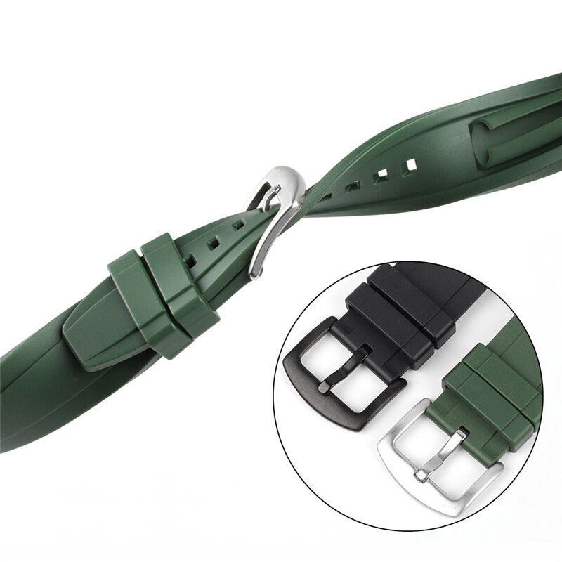 19 20 22mm Watchband Durable Soft Diver Watch Strap Bands Custom Waterproof Sport Men Women Quick Release Wrist FKM Rubber Watch
