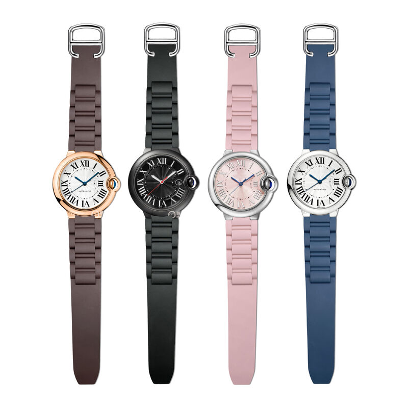 FKM Rubber Band Quick Release for Cartiier Blue pink Balloon  Pin Retro Tropical Rubber Watch Straps