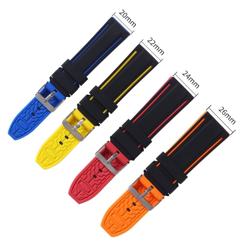 Custom Logo Quick Release Silicone Watch Straps Adjustable 20mm 22mm 24mm 26mm Rubber Watch Bands for MoonSwatch