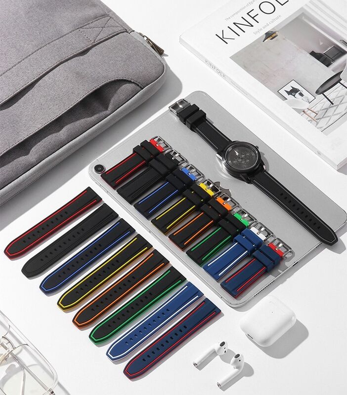 Custom Logo Quick Release Silicone Watch Straps Adjustable 20mm 22mm 24mm 26mm Rubber Watch Bands for MoonSwatch