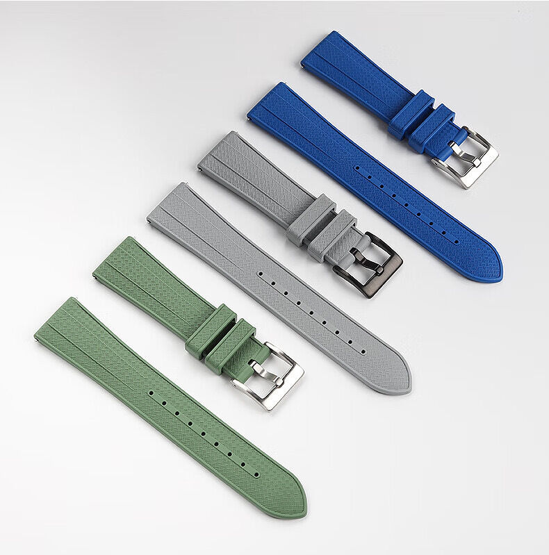 Custom Logo 20mm 22mm FKM Rubber Watch Strap  for Seiko Classic Fluororubber Tropical Wristband Watch Bands