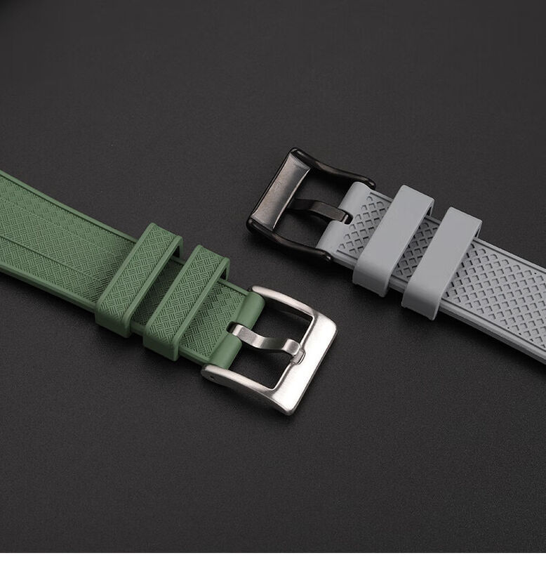 Custom Logo 20mm 22mm FKM Rubber Watch Strap  for Seiko Classic Fluororubber Tropical Wristband Watch Bands