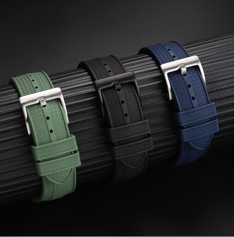 Custom Logo 20mm 22mm FKM Rubber Watch Strap  for Seiko Classic Fluororubber Tropical Wristband Watch Bands