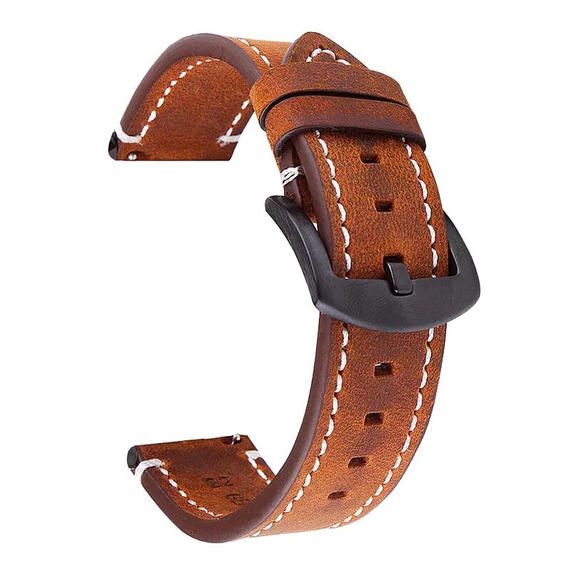 Classic Fashion Genuine Calf Skin Leather Watch Strap 22mm 20mm with Stainless Steel Buckle on Sale Smart Watch Band