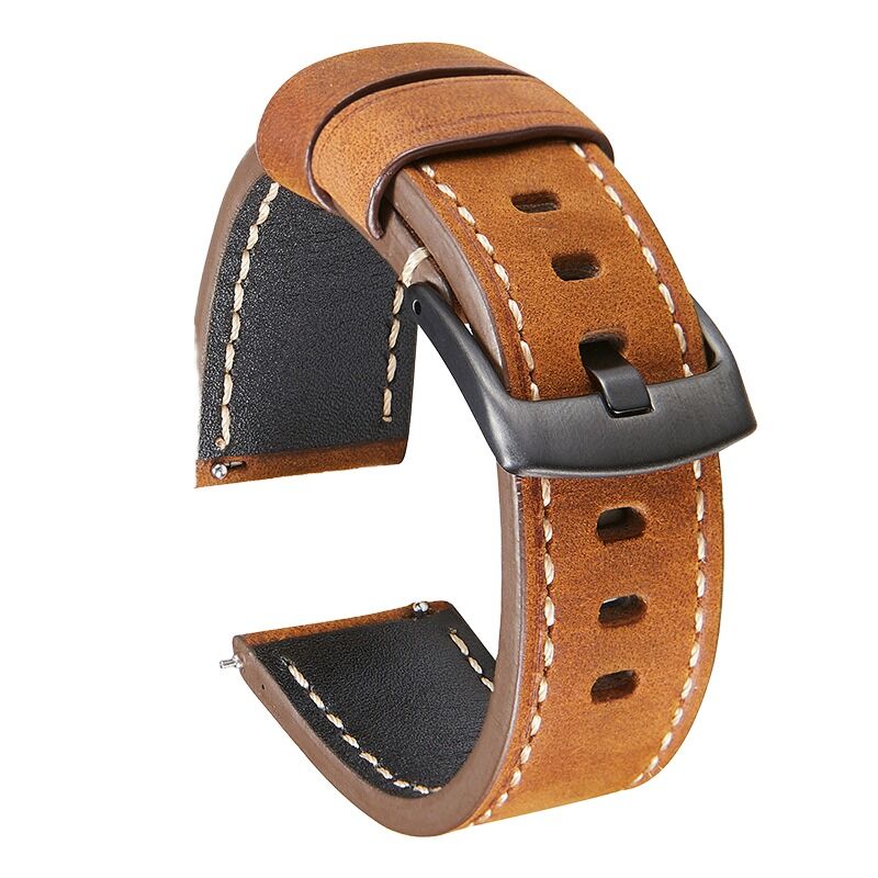 Classic Fashion Genuine Calf Skin Leather Watch Strap 22mm 20mm with Stainless Steel Buckle on Sale Smart Watch Band