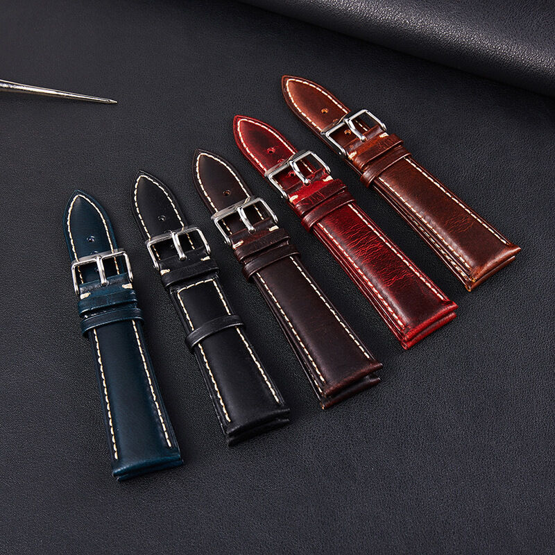 Cowhide Vintage Rally Racing Leather Spot Oil Wax Watch Strap Band Brightening Head Layer Band Buffalo Skin Retro Wild for Man