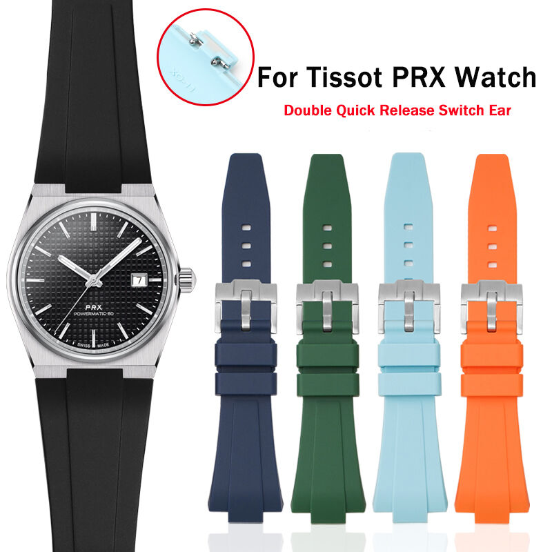 11mm 12mm Silicone Rubber Watch Bands Strap for Prx 35mm 40mm Watch Fashion Colorful Double Quick Release Switch Ear