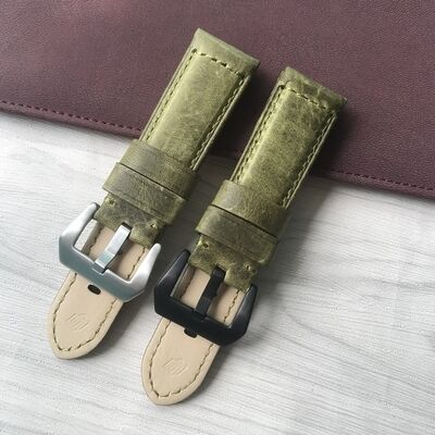Pan-erai 24mm Italian Calfskin Leather Watch Band for Panera Leather Strap Manufacturer 24mm Replacement Leather Watch Band