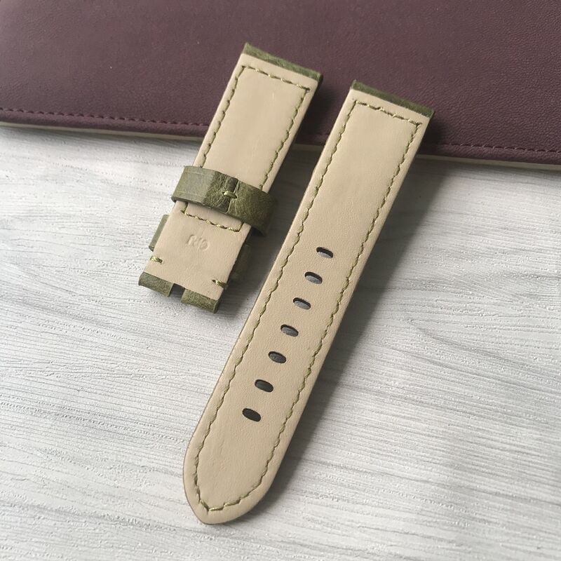 Pan-erai 24mm Italian Calfskin Leather Watch Band for Panera Leather Strap Manufacturer 24mm Replacement Leather Watch Band