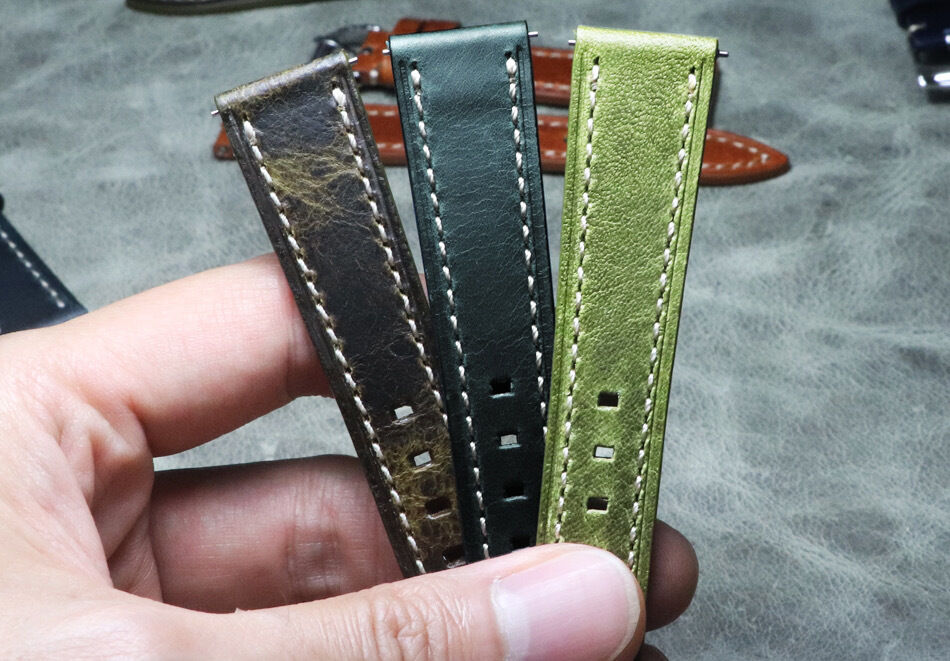 Watch Band Vintage Watch Straps for Oil Wax Calfskin Handmade Leather Onthevel Mens 20mm 22mm 24mm  Black Brown Blue