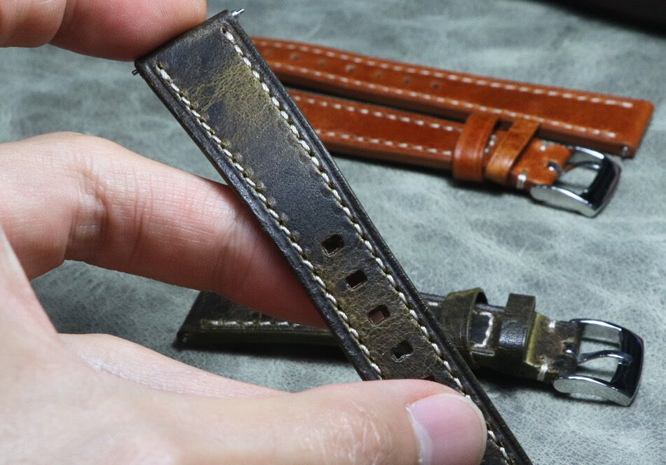 Watch Band Vintage Watch Straps for Oil Wax Calfskin Handmade Leather Onthevel Mens 20mm 22mm 24mm  Black Brown Blue