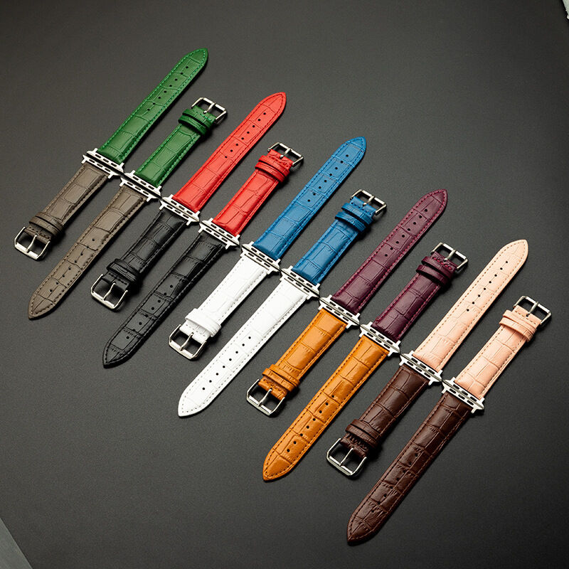 Wholesale Custom Leather Belts 12mm 16mm 18mm 20mm 22mm 24mm Mens Women Wrist Watch Band Real Genuine Leather Watch Strap
