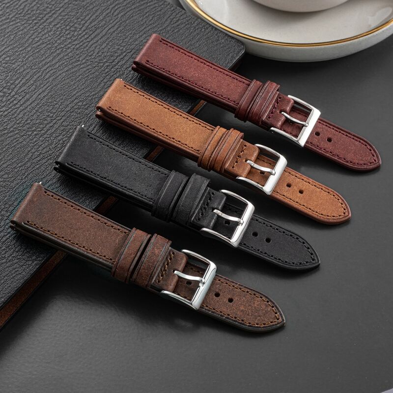 Custom 18mm 20mm 22mm 24mm Genuine Italy Pueblo Leather Band Vintage Leather Watch Straps