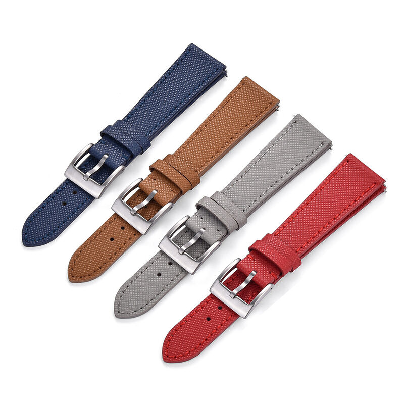 Leather Watchband 18/19/20/21/22/23/24mm Stock Saffiano Calf Leather Watch Strap Quick Release for Various Watches
