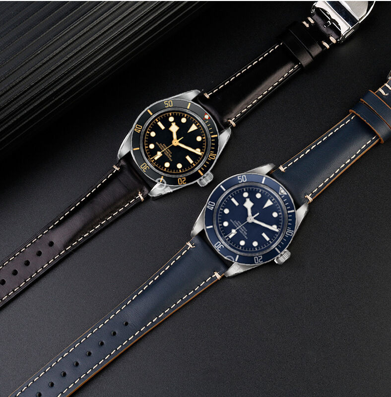 18mm Quick Release Vintage Luxury Japan Cordovan Tapering Genuine Leather Watch Band Tapered Wristwatch Straps 20X16MM