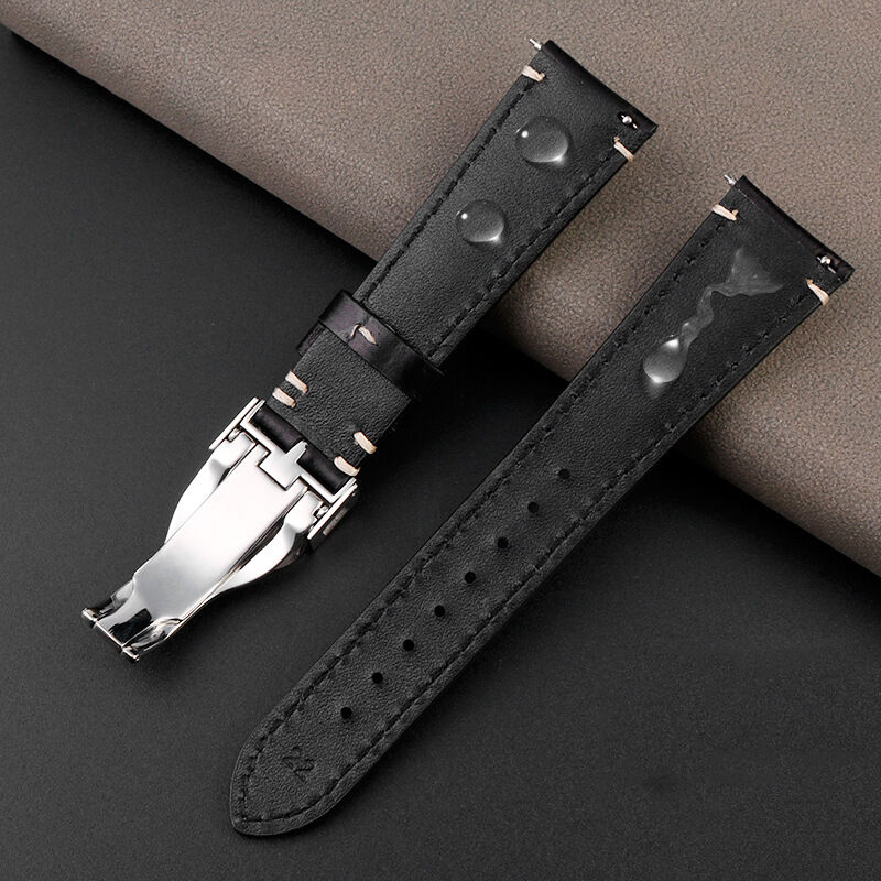 18mm Quick Release Vintage Luxury Japan Cordovan Tapering Genuine Leather Watch Band Tapered Wristwatch Straps 20X16MM