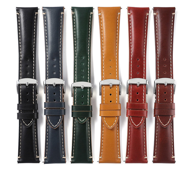 18mm Quick Release Vintage Luxury Japan Cordovan Tapering Genuine Leather Watch Band Tapered Wristwatch Straps 20X16MM