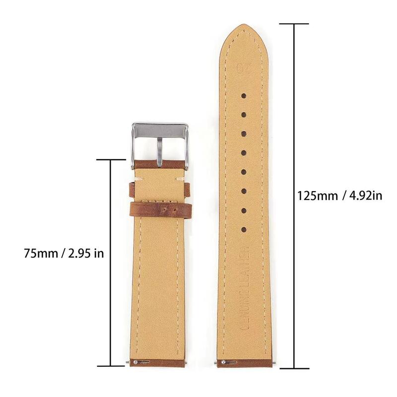 Stitched Crazy Horse Leather Watch Band 18mm 20mm 22mm Genuine Leather Watch Straps Vintage Loop Leather Watchbands for Men